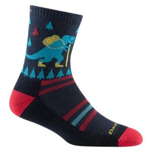 Darn Tough Kids Ty-Ranger-Saurus Micro Crew Lightweight Hiking Sock NWT